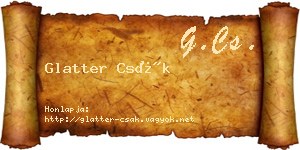Glatter Csák névjegykártya